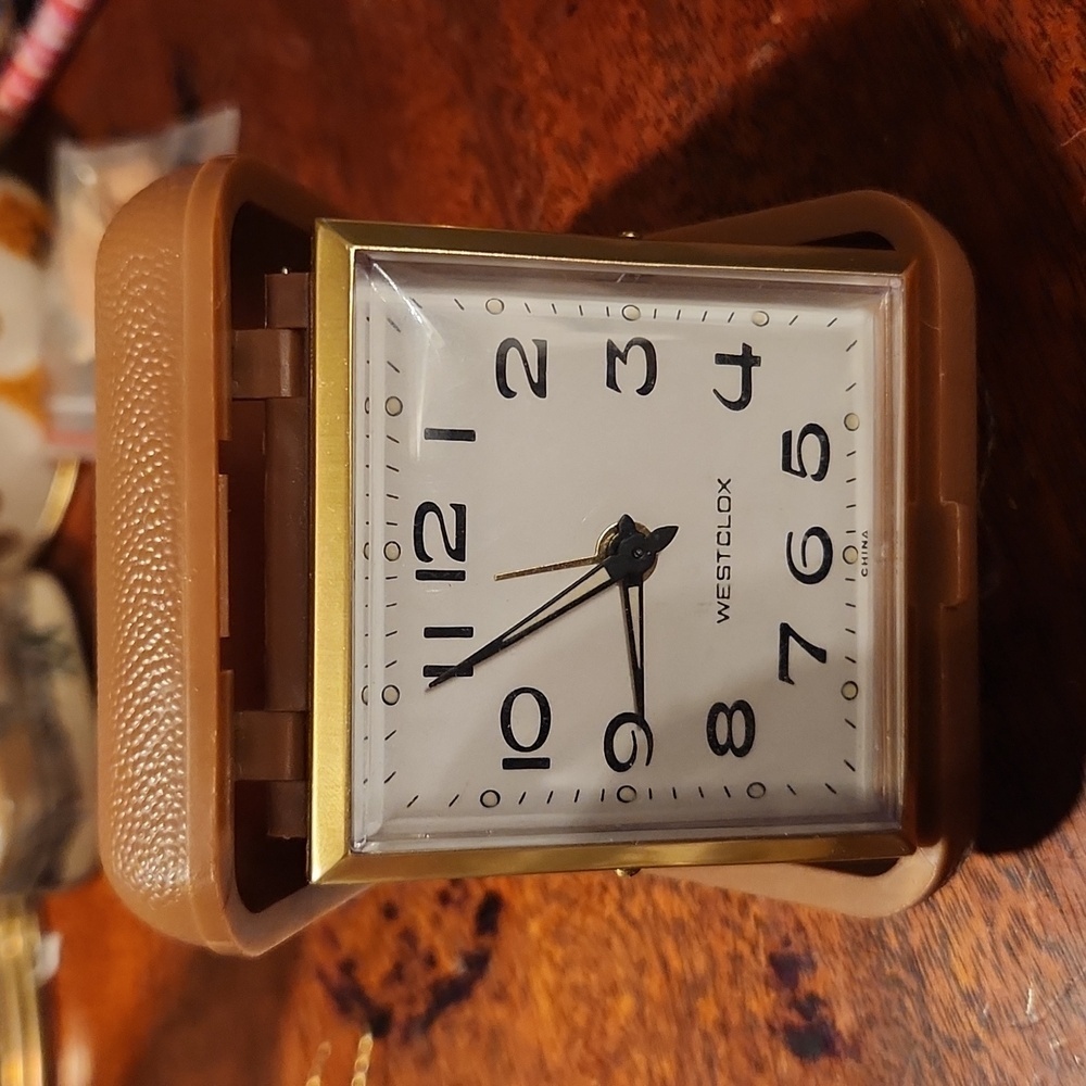 Westclox travel alarm clock, vintage